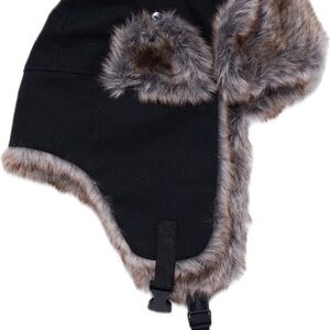 Ozark Trail Black Hat with Brown Fur Trim